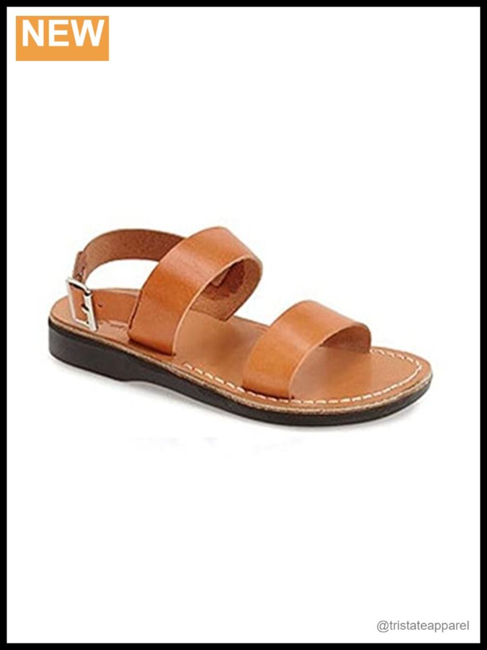 Leather Slingback Flat Sandals Handcrafted Casual Open Toe